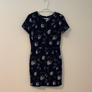 Club Monaco Navy Floral Mini Dress